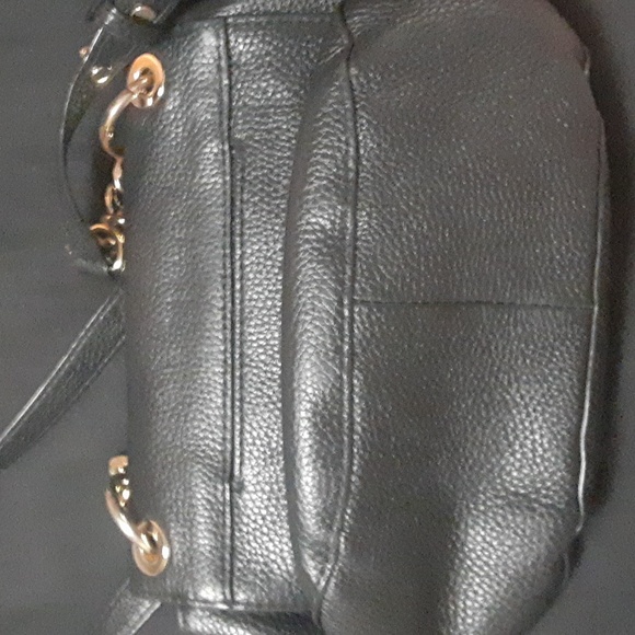 Michael Kors Cecelia Pebble Saddle / Shoulder Black Leather Bag - Picture 3 of 3